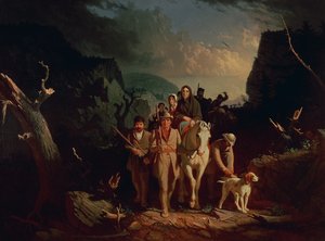 Daniel Boone escortant des colons à travers le Cumberland Gap, 1851-52